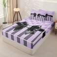 thumbnail image 2 of Manfei Cute Black Bowtie Zipper Queen Comforter Set with Fitted Sheet and 2 Pillowcases,Geometric Lines Art Zipper Bedding Set,Black Reversible,4pcs, 2 of 7