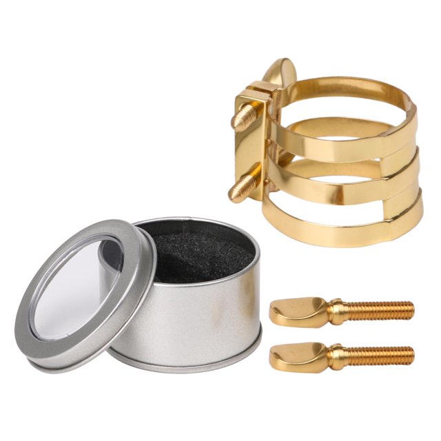 Clip de boquilla de Cobre yuxing 40 x 25 mm con 2 Tornillos para saxofonistas tenores