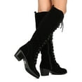 thumbnail image 3 of Nature Breeze Cortez-02 Women Suede Knee High Lace Up Chunky Heel Combat Boot, 3 of 3