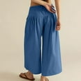 thumbnail image 5 of Endives Women's Baggy Jeans Flare Wide Leg Pants Denim Elastic Waist Button Pleated Culotte Jeans Casual Pants, 5 of 8