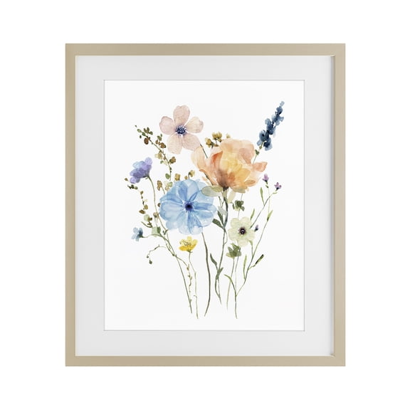 Stupell Industries Wildflower Sprig Bundle Birch Framed Print Under Glass, design by Livi Finn