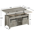 thumbnail image 4 of Lift Top Coffee Table, 4 in 1 Multi-Function Convertible Coffee Tables with Storage and Hidden Compartment, Farmhouse Coffee Table Converts to Dining Table for Living Room, Grey, 4 of 8