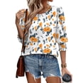 thumbnail image 3 of Blusas XIEERDUO de primavera para mujer, elegantes e informales, mangas 3/4, 3 of 5