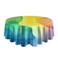thumbnail image 5 of Colorful Tie Dye Stain Pattern Round Tablecloth 60"x60",Wrinkle Wipeable Table Cloth for Kitchen Dining Room Picnic Patio Party, 5 of 6