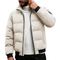 thumbnail image 3 of DYTTDG Men’s Winter Puffer Jacket, Long Sleeve Zip Up Quilted Outerwear with Ribbed Cuffs, Casual Loose Fit Coat for Daily Outdoor Wear, 3 of 8