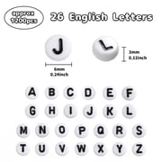 Naler 1200 Pcs Alphabet Letter Beads, 6mm Round A~Z Assorted plastic Spacer Beads for Adult Kids Jewelry Making,DIY Arts Crafts,Unisex