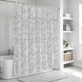 thumbnail image 6 of Botanical Rose Bud Bathroom Shower Curtains with 12 Hooks Waterproof Shower Curtain for Stalls and Bathtubs Vintage Gray Floral Leaves Summer Farmhouse Decorative Bathroom Curtain 36x72 Inches, 6 of 9