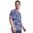 thumbnail image 3 of Tooniforms Men & Women Scrubs Top V-Neck Print TF701, 3 of 5