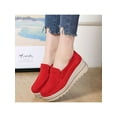 thumbnail image 4 of SIMANLAN Women Platform Loafers Comfort Suede Moccasins Lace Up Low Top Wedge Driving Shoes, 4 of 4