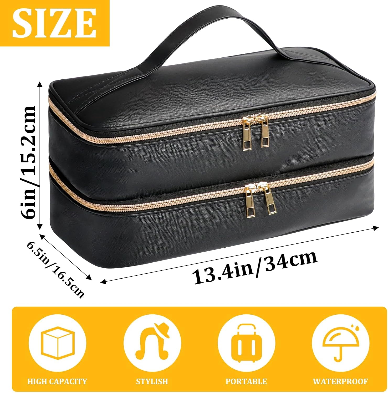 Aorsher Compatible with Shark Flex Style Hair Dryer Travel Case, Waterproof PU Leather Storage Bag for Travel Salon, Black