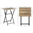 thumbnail image 3 of CIATRE 2-Piece Folding TV Tray Table Noassembly Required Portable Sofa Side Table, Industrial Snack Table for Small Spaces, Space-Saving Easy to Fold Wood Rustic Brown and Black, 3 of 6