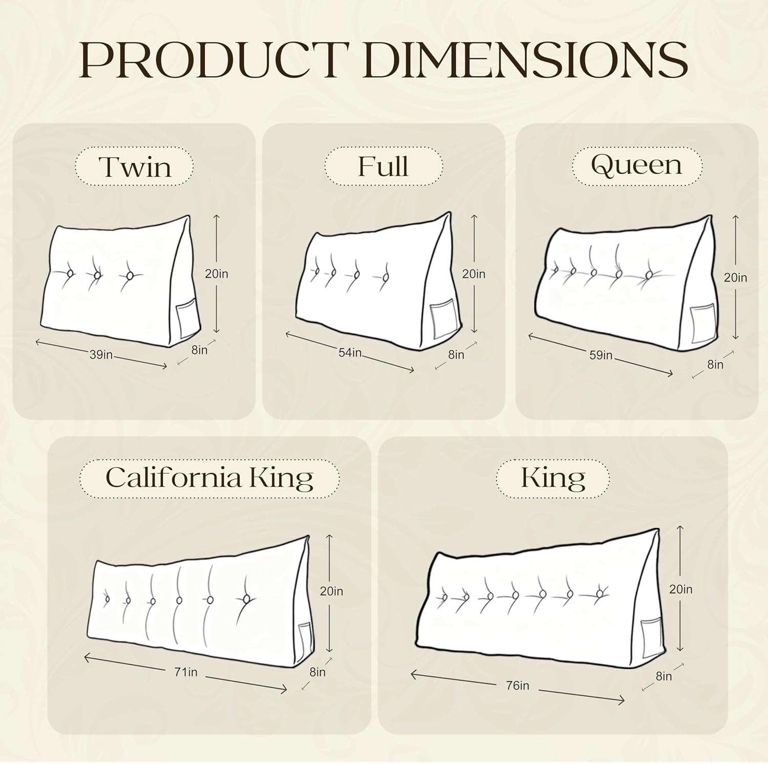 Headboard Wedge Pillow Bed Wedge Pillow for Headboard Bolster Reading Pillow for Bed Back Pillow for Sitting in Bed Wedge Pillow Headboard with Removable Velvet Cover (White, Queen)