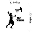 thumbnail image 4 of Sports Wall Decals for Boys Bedroom - No Limit Slam Dunk by Basketball Player Player DIY & Creativity Boy Girl Bedroom Wall Sticker - Size: 32 In x 40 In, 4 of 5