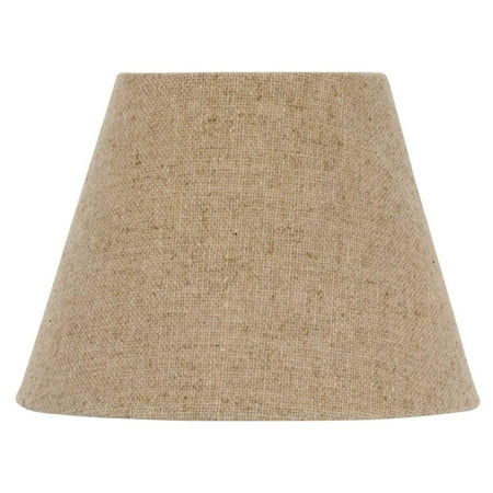 European Drum Style Chandelier Lamp Shade 6 Inch Beige Linen Clips Onto Bulb