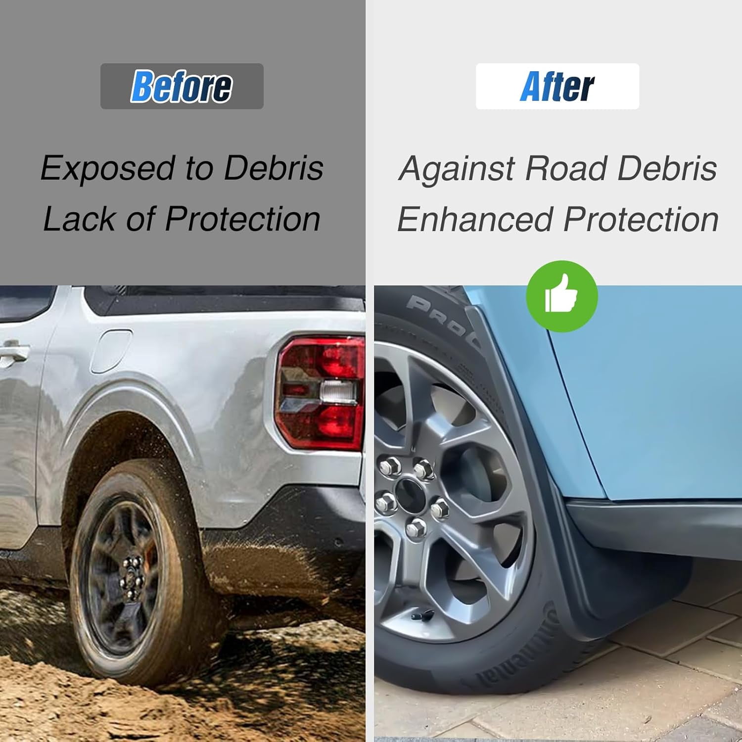 Nilight Mud Flaps for Ford Maverick 2022 2023 2024 2025, No Drilling Precision Fit Exterior Accessories Heavy-Duty Splash Guards Protection, Front & Rear Set