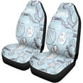 thumbnail image 2 of RYLABLUE Set of 2 Car Seat Covers Patterns Summer Symbols Shells Crab Hat Anchor Sea Horse Universal Auto Front Seats Protector Fits for Car,SUV Sedan,Truck, 2 of 5