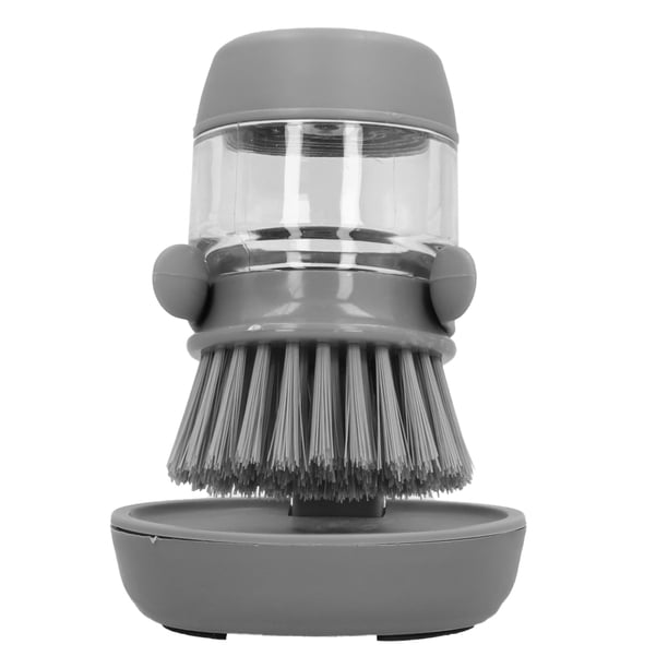 Cepillo para lavar platos con líquido de adición automática, cepillo de limpieza sin aceite, herramienta de limpieza de cocina (gris)