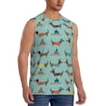 thumbnail image 2 of Haiem Men's Dachshund Dog Puppy Print Tank Tops Summer Sleeveless Cut Off Workout T-Shirts Fitness Vest Athletic Undershirts-XX-Large, 2 of 8