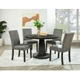 thumbnail image 4 of K-Living Orchid 5PCS Solid Wood Dining Set in Dark Grey Color(Table and 4 Chairs), 4 of 6