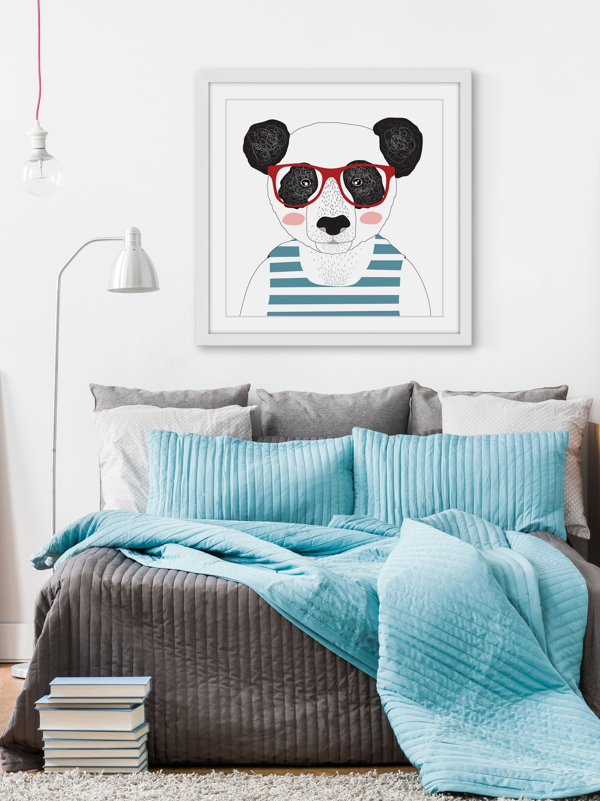 "Bear in Glasses" Framed Painting Print