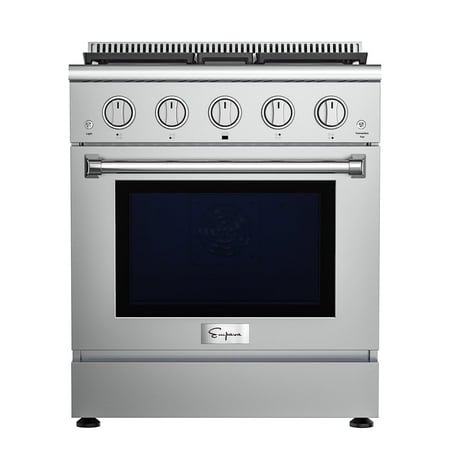 Empava 30 in. 4.2 Cu. ft. Pro-Style Slide-In Single Oven Gas Range with 4 Sealed Ultra High-Low Burners in Stainless Steel