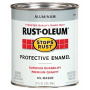2 Pack, Metallic Aluminum, Rust-Oleum Stops Rust Gloss Protective Enamel- 7715502, Quart