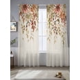 thumbnail image 2 of Autumn Eucalyptus Sheer Curtains 84 Inch Length 2 Panels Set, Vintage Floral Leaves Rustic Plants Voile Window Treatment Rod Pocket Curtains Sheers Drapes for Bedroom/Living Room/Kitchen 52"x84"x2, 2 of 7