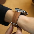 thumbnail image 7 of Dwitch Leather Bands Compatible with Apple Watch 49mm 45mm 44mm 42mm, Classic Vintage Leather with Silver Buckle for Apple iWatch Series Ultra 9/8/7/6/5/4/3/2/1/SE,Brown, 7 of 7