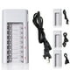 thumbnail image 2 of Methold 8 ranuras AA/AAA Ni-Mh de 1.2V Smart 150mAh/130mAh de baterías recargables Cargadores de dispositivos electrónicos específicos, 2 of 8