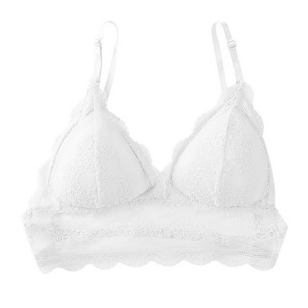

Sebtyili Women s Summer New Lace Wrap Bra with Large Open Back and Single Button Back Bra