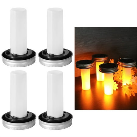

LED Solar Jar Lids Lights Flickering Flame Solar Powered Glass Jar for Halloween Xmas Decor Solar Lanterns