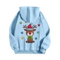 thumbnail image 6 of larppty Christmas Hooide for Women Long Sleeve Cute Reindeer Print Fall Pocket Hooded Sweatershirt with Drawstring (Sky Blue, 3XL), 6 of 8