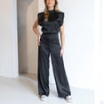 thumbnail image 5 of Tqcoqu Jumpsuits for Women Trendy Loose Cap Sleeves Backless Wide Leg Pants Jumpsuit Business Party Sets Clothes,Black,Women's XS-XL, 5 of 9