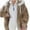 Khaki, variant on Lindreshi Winter Coats for Women Plus Size Women Plus Size Winter Warm Loose Plush Zip Hooded Jacket Coat