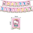 thumbnail image 4 of Mantel de Hello Kitty, pancarta de feliz cumpleaños, decoración para fiesta de cumpleaños, bandera de Kuromi, mantel de Cinnamoroll, regalos para niñas, suministros para fiestas, 4 of 5