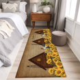 thumbnail image 4 of Sunflowers Roosters 2'x6' Runner Rugs for Hallway Kitchen Bedside Non Slip Washable, Vintage Farmhouse Farm Countryside Entryway Rug Runners with Rubber Backing, Long Carpet Runner for Laundry Room, 4 of 8