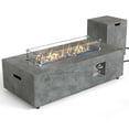 thumbnail image 3 of 42 in. Retangular Coating Steel Propane Firepit Table, 50,000 BTU Outdoor Fire Pit Table in Gray-Rock Veins, 3 of 6