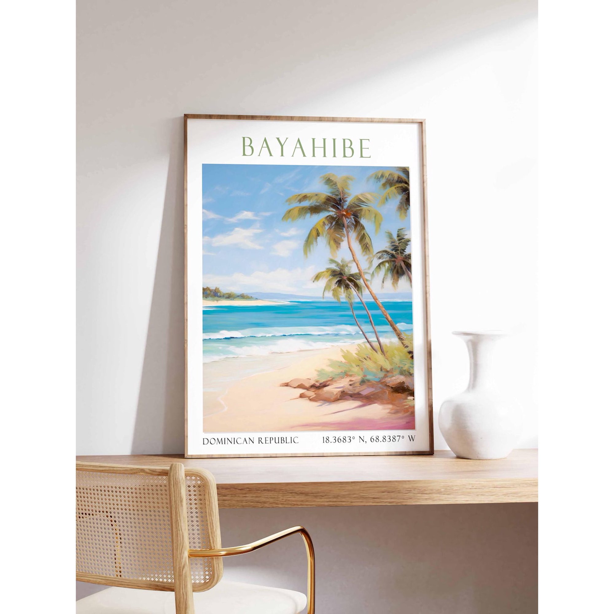 Bayahibe Dominican Republic Travel Poster For Tropical Coastal Home Decor
