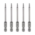 thumbnail image 1 of Uxcell 5pcs Punta de destornillador Torx de seguridad TT10 de 3" (75mm) Longitud Vástago hexagonal de 1/4" Magnético a prueba de manipulaciones de 6 puntos, 1 of 7