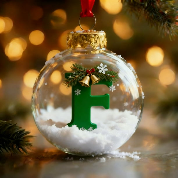 Adornos navideños, adornos navideños, regalos navideños, colgante de bola con letra navideña, bola decorativa