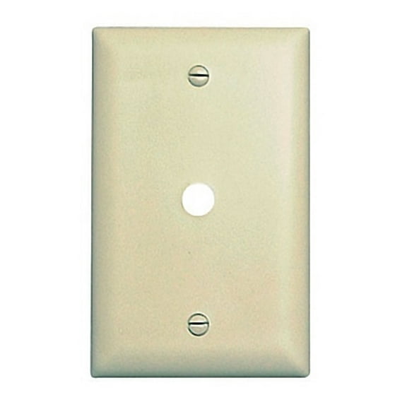Pass & Seymour Legrand TP11-I 1 Gang Telephone/Video Cable Wall Plate, 13/32-Inch Diameter Opening, Trademaster Size, Unbreakable Nylon Cover, Ivory