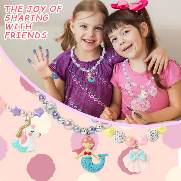 PinkSheep 6Pcs Kids Jewelry for Girls Toddler Kids Necklace Bracelet for  Little Girls Jewelry Dress Up Jewelry for Kids Girls