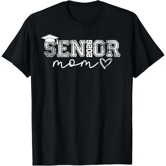 Senior Mom 2026 Graduation T-Shirt Class of 2026 Proud Mother Gift Retro Graphic Tee