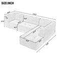 thumbnail image 2 of Harper & Bright Designs Convertible Modular Sectional Sofa L Shaped Reversible Couch Chenille Combination Sofa for Living Room, Green (No Metal Frame, Foam + Pocket spring Fill), 2 of 17
