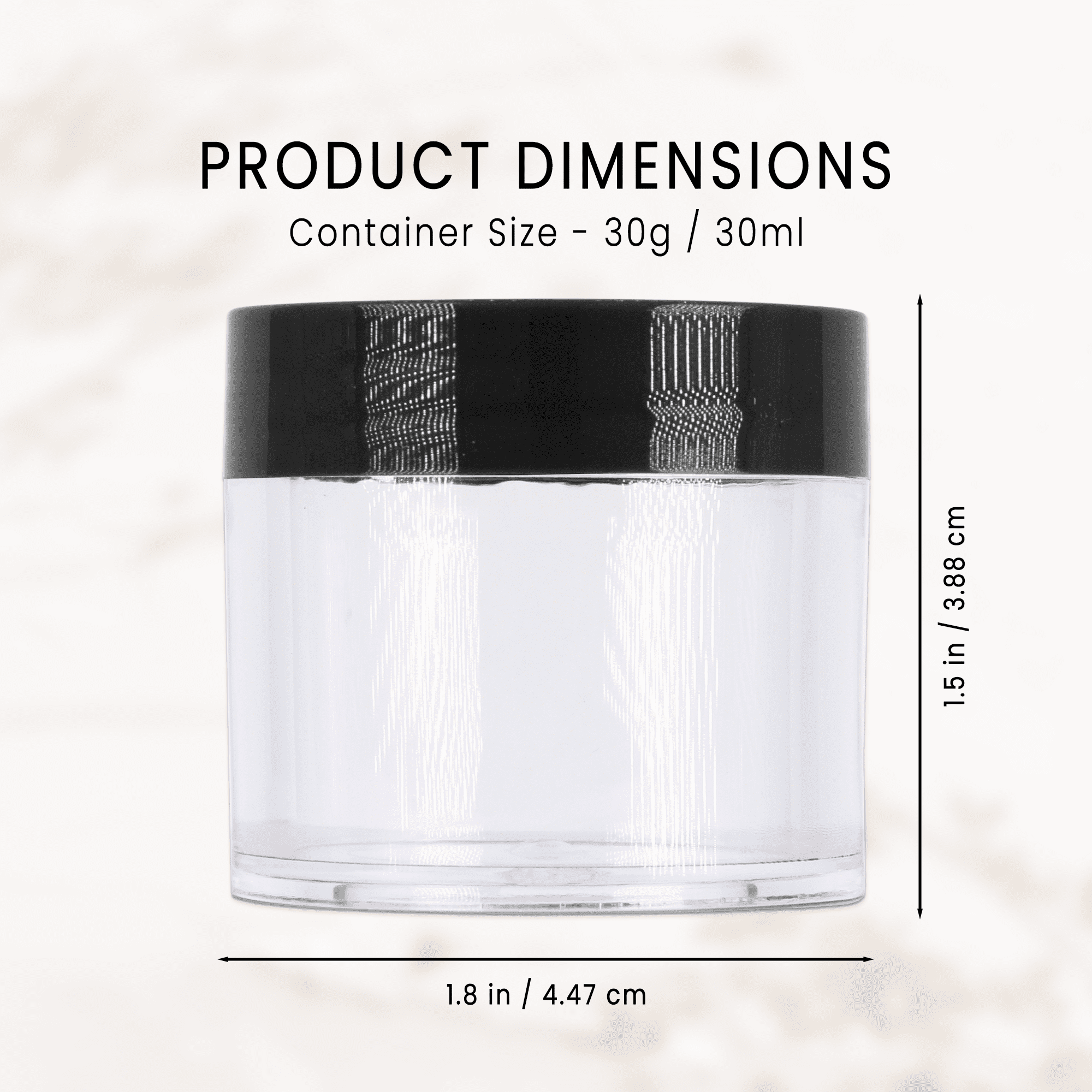 Beauticom 30 Pieces 30G/30ML(1 Oz) Round Clear Plastic Container Jars with Flat Top Lid - 30 Jars