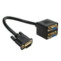 VGA to Duals Monitor Splitter 1080P Signals Duplicator 25cm Cable Plug & Play for Desktop Projection