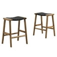thumbnail image 2 of Modway Saoirse 26" Fabric & Wood Counter Stool in Black and Walnut (Set of 2), 2 of 10