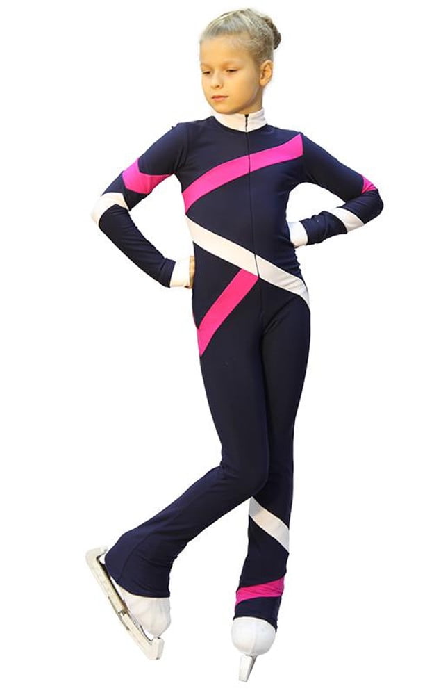 IceDress Figure Skating Training Overalls Quad (Dark blue. Fuchsia