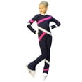 thumbnail image 1 of IceDress - Figure Skating Training Overalls - Quad (Dark blue. Fuchsia and White), 1 of 5