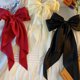 thumbnail image 3 of Nvzi Diadema de lazo para novia, vestido de novia blanco tostado, horquilla de terciopelo perlado, clip de resorte premium, 3 of 5